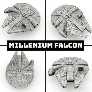 Millennium Falcon Style Starship Drift Ornament for Car Dashboard, Sci-Fi Spaceship Figurine Car Interior Decor for Fans