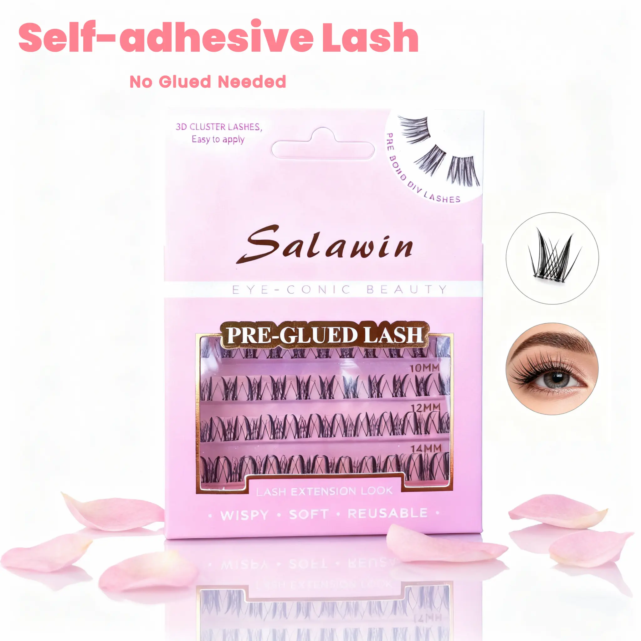 Superfine Band Eyelashes Clusters  Self Adhesive DIY Lashes Extension  Mix Fan No Glue Needed Diy Lash Thick Volume Diy flawless makeup realistic  eye  lashes volume eyelash extension natural eyelash extension cherie ful beauty monolids evil lashes soft b