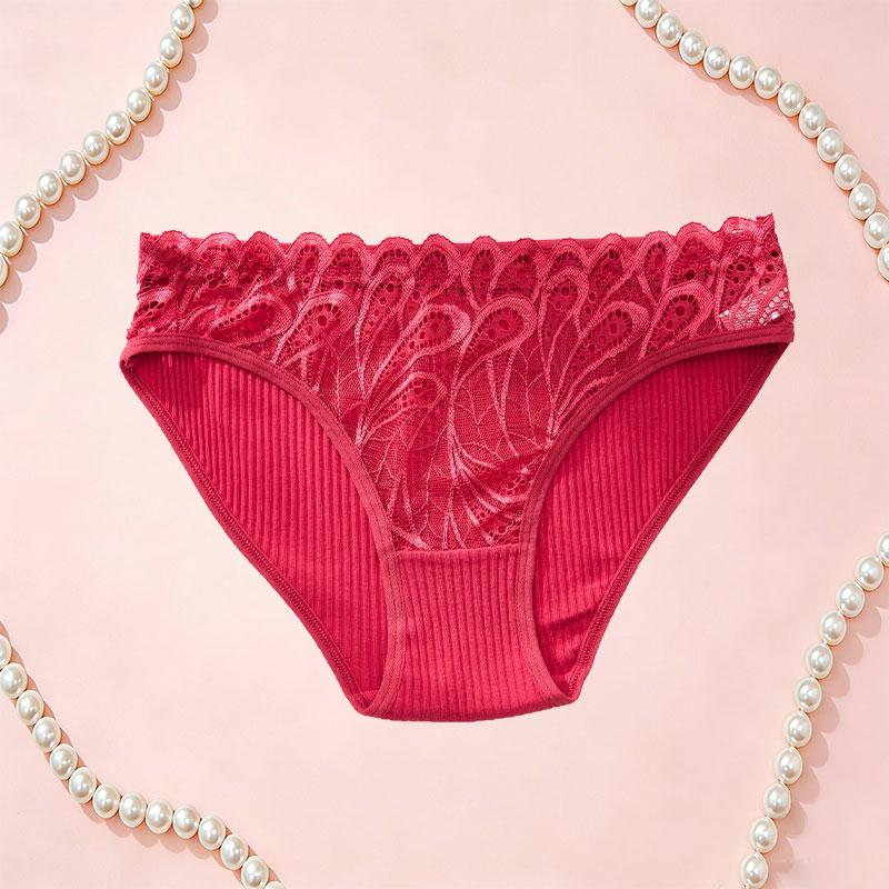 12pcs Sexy Cutout Lace Ruffle Trim Women’s Panties, Skin-Friendly, Butt-Lifting, Breathable Triangle Style