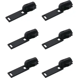 #5 Reversible Zipper Slider 6 count #5 Molded Black Reversible Fancy Pull Slider Zip Pull Repair