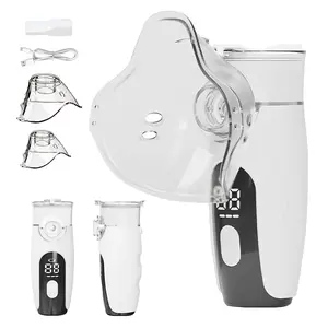Smart Digital Display Portable Nebulizer for Adults and Kids, Rechargeable Nebulizer Machine for Breathing with Mouthpiece and Mask, Handheld Nebulizer for Travel and Home Use