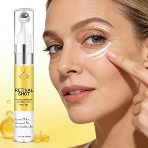Sumifang Retinol Eye Serum 15ML, 0.1% Retinol + Panthenol Moisturizing, Rollerball Ice Massage, Promotes Absorption, No Pulling