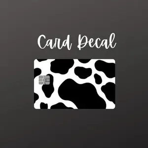 Black and White Print Removable Card Decal Sticker for Debit Cards set of 2