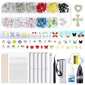 WATRZ 920 Teeth Gem Kit,Tooth Gems for Teeth DIY Crystals 6 Shapes with 600 Round Crystals 8 of Alloy Parts Multicolor Butterfly Love for Girls Harmless