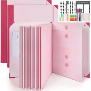 2 Pack Important Document Organizer, Expanding File Binder with Sticky Notes, Paper Clips, Markers,  Binder Folder for Important Papers, , Passport, Lifebook()