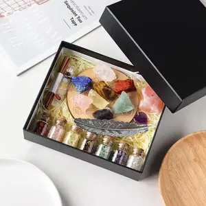 Natural Crystal Chips Stone, 1 Box Colorful Crystal Stone with Gift Box, Desktop Ornament, Home Decor, Gift for Friend and Family
