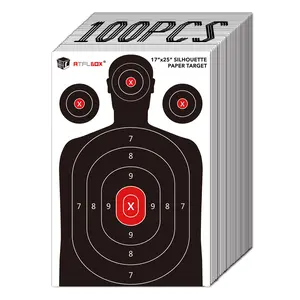 Atflbox Silhouette Paper Target for The Range, 17X25 inch Target Paper for Indoor and Outdoor Use(100 Pack)