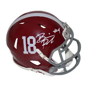 Brian Robinson Signed Alabama Crimson Tide Riddell Speed M/H Signed in White-JSA