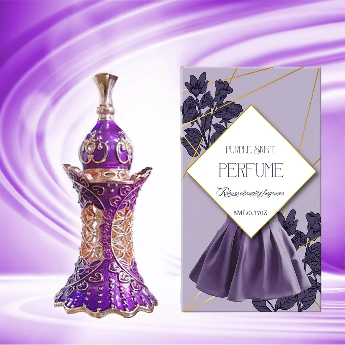 Arabian Dubai Women's Pheromone Perfume, Light Fragrance, Captivating Fragrance, Enchanting Fragrance, Elegant Alluring Fragrance, Fresh Natural Flower Fruit Scent, Floral Fruity Perfume, Ideal Daily Use, Lightweight Female Aroma, Floral Perfume Oil
