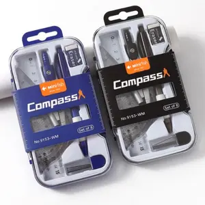 8-Piece Geometry Set with Protractor, Triangle, Eraser, Transparent Plastic Drawing Tools, Measuring Marking Tool, Ideal for Elementary School, School Exams and Art Projects
