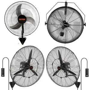 18/20/24/30 Inch Wall-Mount Misting Fan, 3-speed IP44 Waterproof Oscillating, Max.4000 4650 7000 9500 CFM Wall Mounted Fan for Outdoor, Commercial, Residential, Greenhouse, Workshop, Patio, Black, ETL Listed