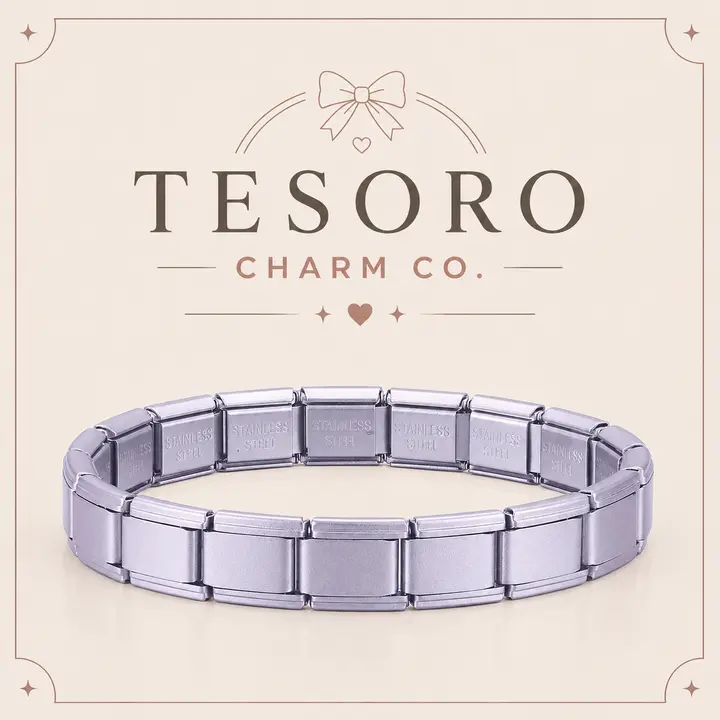 18-Link Mauve Matte Italian Charm Base Bracelet