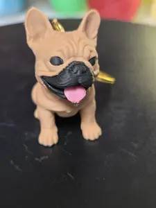3d printed french bulldog keychain