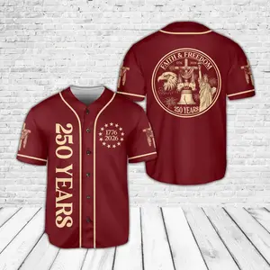 America 250 Years Faith and Freedom Baseball Jersey, USA 250th Anniversary 1776–2026 Jersey, Christian Cross American Flag, 4th of July Gift - Multiple Colors Available