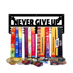 Metal Medal Display Hook, 1 Count Never Give Up Letter Pattern Medal Hanger, Medal Storage Hook, Home Decor for Living Room Bedroom Study Room