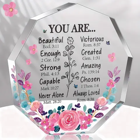 Inspirational Christian Gifts for Women, Acrylic Desktop Plaque Bible Verse, Birthday & Mother's Day Gift, Desk & Bedroom Decor, Home Ornament