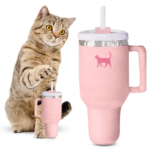 Kitty Cup Tumbler Catnip Cat Toy- Fun & Engaging Birthday Cat Toy with Catnip and Crinkle