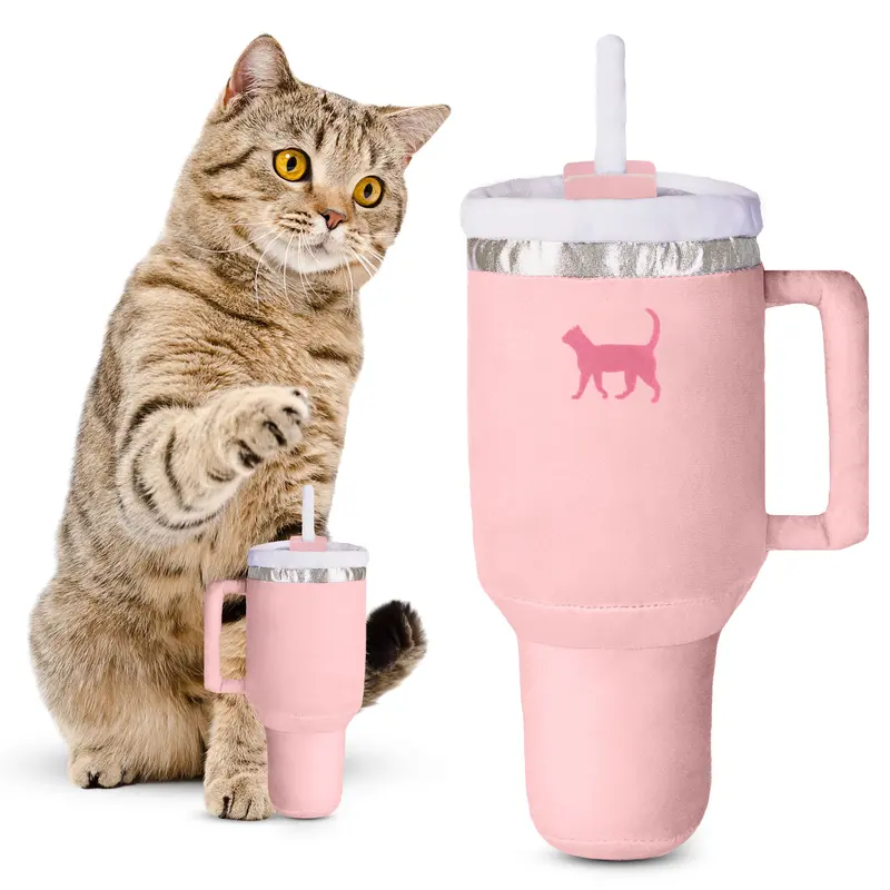 Kitty Cup Tumbler Catnip Cat Toy- Fun & Engaging Birthday Cat Toy with Catnip and Crinkle