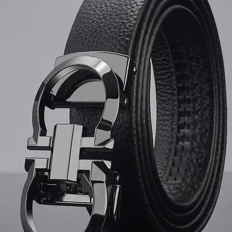 Men's PU Leather Belt with Automatic Buckle, Durable Alloy Waistband, Casual Men Fashion Universal Fit Belt for All Seasons, Plain Pattern, Adjustable Waist Belt