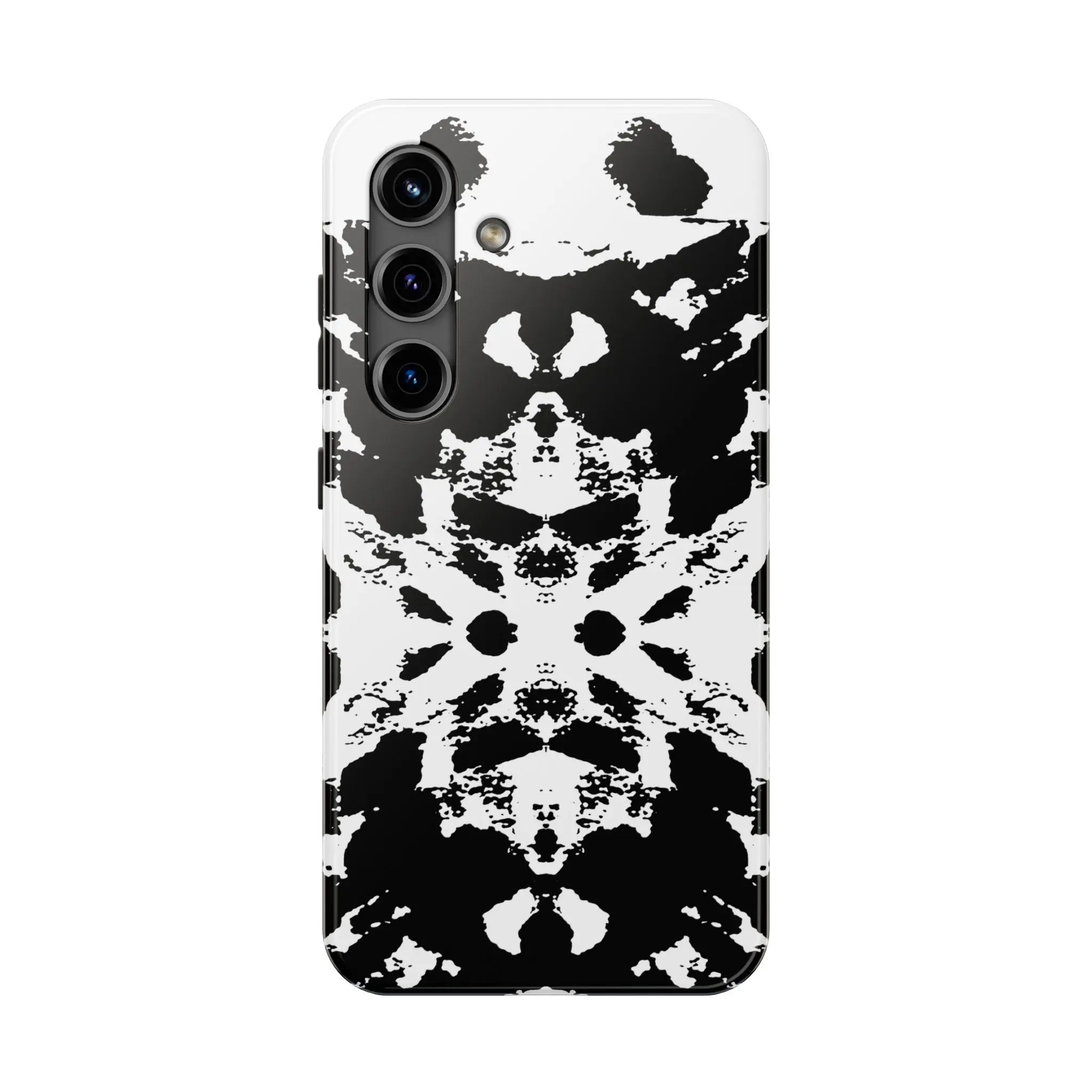 Phone Case Black White Rorschach Skull Abstract Monochrome Inkblot Pattern Tough iPhone Samsung Galaxy Case