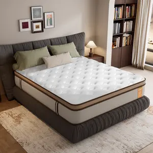 SummerVibes Peninsula 8/10/12/14-inch Dream Cloud ultra-soft hybrid mattress, vacuum compressed, individually wrapped, substantial comfort layer, balanced support, suitable for bedrooms Independent Spring Memory beds outdoorfun