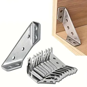 Stainless Steel Corner Bracket, Mounting Brackets, 90-Degree Angle Connector for Furniture & Wood Frames, Heavy-Duty Durable Triangle Braces, Sturdy Bracket