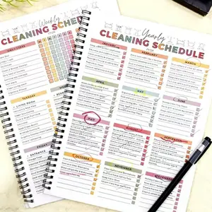 1PC Cleaning Planners, Home Cleaning Guide，Spring Cleaning Checklist, Preppy Cleaning Schedule for Dorm，mother'sdaygift