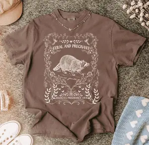 Comfort Colors® Custom Feral And Pregnant Raccoon T-shirt, Pregnancy Announcement Tee, Baby Reveal Shirt, Expecting Mom Sweatshirt, Mother's Day Gift