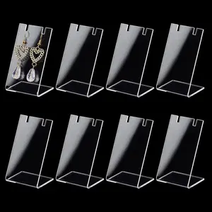 PH Pandahall 10Pcs Acrylic Earring Holder Single Pair L-Shape Jewelry Displays Stand Earring Organizer for Jewelry Dangling Slant Back Display Props Show Retail Store Marketing 1.3X1.7X3 Inch PH PandaHall