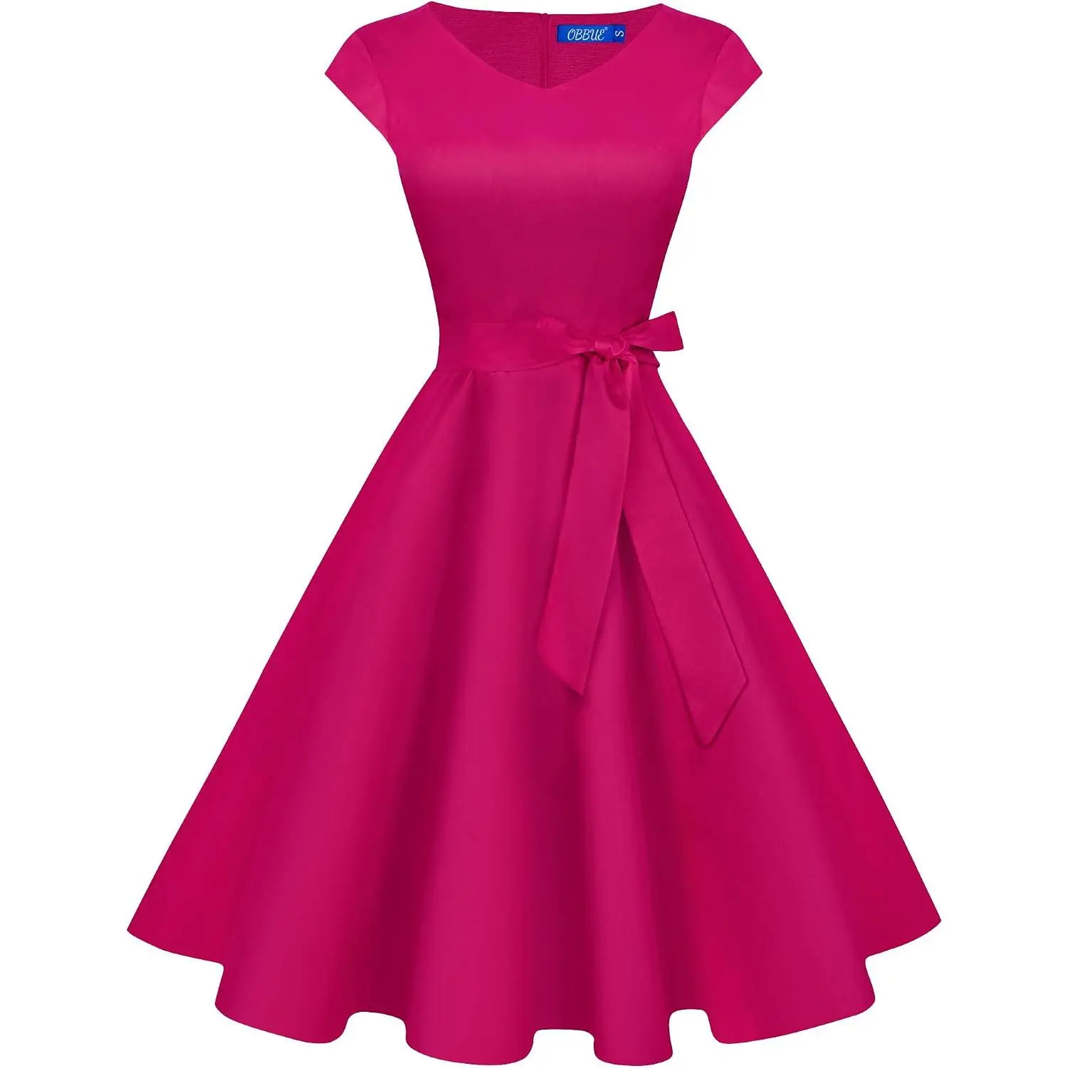 Women's Cocktail Dresses V Neck 1950s Dress | Homecoming, Party, Short Sleeves, Pockets, Knee length, Formal Elegant, Birthday, Wedding, Casual Work Clothes, Night Outfit