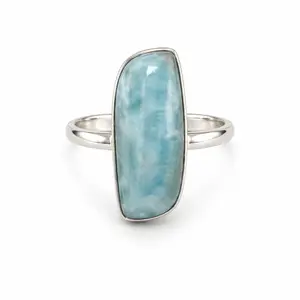 Yaya's One-of-a-Kind Larimar Sterling Silver Ring - Size 9 - ID 098