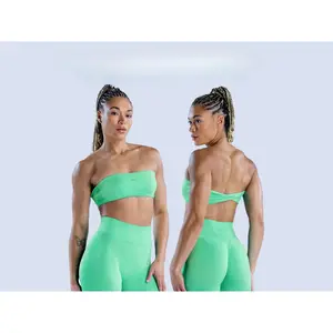 Df~ Ignite Bandeau Bra – Seamless Strapless Sports Bra with Sculpting Fit for Low-Impact Workouts & Everyday StyleYoga clothes, 0-degree comfort, skin-friendly