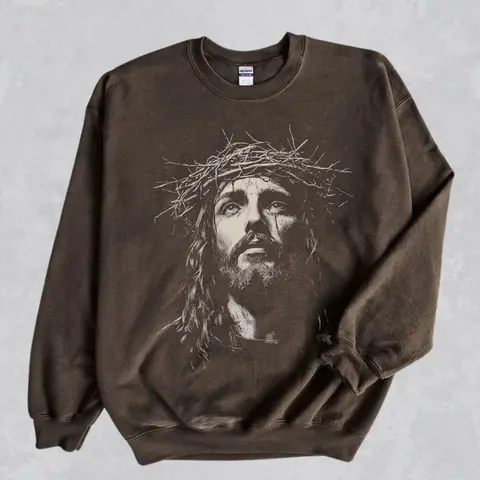 Jesus Sweatshirt Christian Streetwear Religious Gift for Him or Her Faith Apparel Unisex Crewneck Church Sweater Catholic Pullover