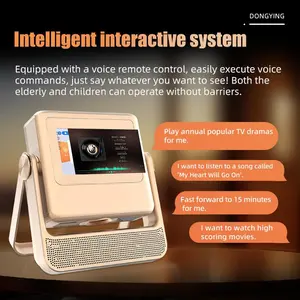 DONGYING 2026 Touch Screen Portable Projector A5PRO Auto Focus 350 ANSI 1080P 4K SmartMovie with Touchpad WiFi 6 Bluetooth 180 Stand 300 Display for Outdoor Indoor Gaming