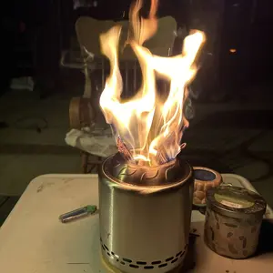 OGERY Stove Tabletop Fire Pit with Stand, 7.9*6.1'', Smokeless Stainless Steel Portable Fire Pit for Camping Cooking Outdoor Decorative