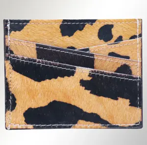 Hair-On Cowhide Leather Card Holder - Western Slim Wallet by American Darling