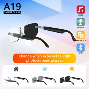 A19 AI Smart Glasses – Bluetooth 5.4 Wireless Audio | ChatGPT Translation | Touch Control | IP4 Waterproof | 4-7H Playtime