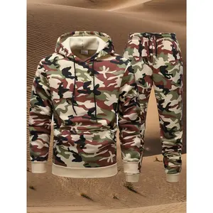 [Hot Sale] Men's Camouflage Suit, popular for spring, autumn, and winter.Made of 100% polyester with fleece lining for warmth, knitted fabric with slight elasticity, suitable for hiking, camping, fishing, hunting, and running, among other outdoor activit