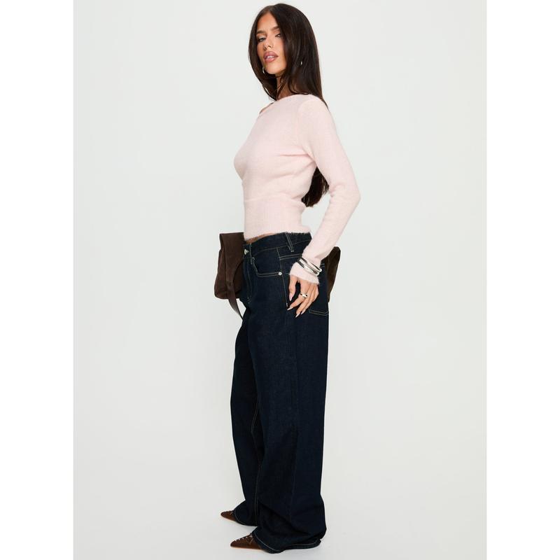 Serenitia Mid Rise Relaxed Jeans Dark Raw Wash