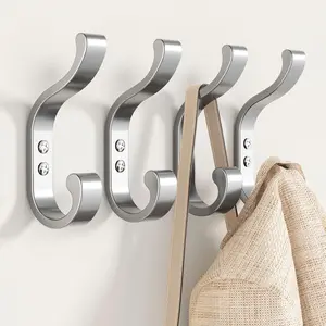Coat Hooks Wall Mount for Hanging - Heavy Duty Backpack Hooks for Wall, Hold up to 30 lbs, Large Hanger Hooks for Towels, Purses, Clothes, Mudroom, Bathroom, Door, , 4 Pack