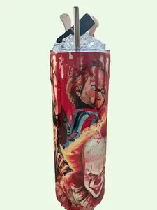 Halloween Characters with Blood Drip & Lid Topper Tumbler 20oz/30oz Stainless Steel sublimated tumbler Portable Drinkware Mug Bottles Flasks Bottled