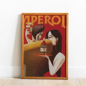 Unframed, Room Decor, Vintage Aperol Poster, Retro Bar Wall Art, Aperol Spritz Print Decor | 5 size, 8x12 to 27x40 inch