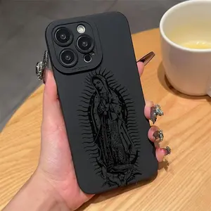 Virgin Mary Pattern Phone Case, TPU Decorative Phone Protector Cover, Phone Accessories Compatible with iPhone 11 12 13 14 15 16 Pro Max XR XS Max