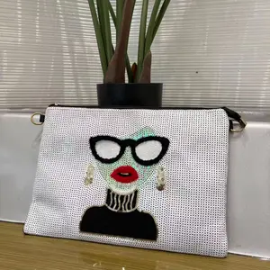 Handheld bag, women's small bag, lightweight grip bag, shiny piece crossbody bag, versatile, large capacity envelope bag