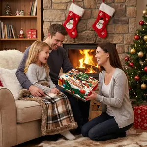 Foldable Magnetic Christmas Gift Box Set, Bow Packaging, Perfect for Quiet Night Parties, Single Lid Design, 2 Pieces
