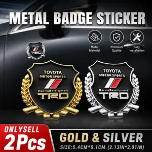 2Pcs Car Styling 3D Car Logo Badge Patch Wheat Ear Badge Car Trunk Metal Logo Rear Body Tailgate Badge Car Accessories Suitable for Tacoma TRD Pro 4Runner TRD Pro Tundra TRD Pro Camry TRD RAV4 TRD Off-road Edition 86 TRD Sequoia TRD Pro