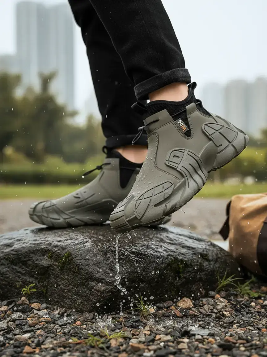Men's Retro Brown Hiking Shoes: Durable Outdoor Hiking Trekking Camping Shoes, Heavy-Duty Sole for Wild Exploration, Functional Style with Waterproof & Non-Slip, Streetwear-Ready for Outdoor Conquest & Daily Wear