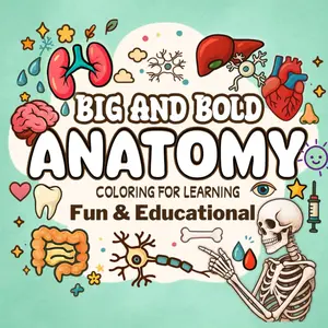 Big and Bold Anatomy Coloring and Learning Book: Fun & Educational Coloring Human Body Illustrations for Kids 8-14
