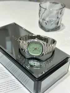 Unisex Elegant Square Dial Watch, Waterproof Quartz Movement, Silver Color Band, Casual Style, Perfect Gift for Men & Women
