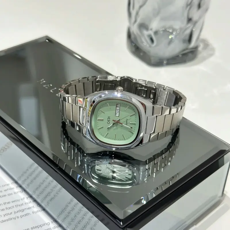 Unisex Elegant Square Dial Watch, Quartz Analog Watch, Waterproof Quartz Movement, Silver Color Band, Casual Style, Perfect Gift for Men & Women, Quartz Wristwatches, Analogue Quartz Watch